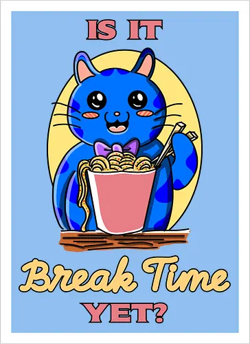 Pausenzeit – lustiger Kawaii-Humor über Arbeit und Job-Sarkasmus