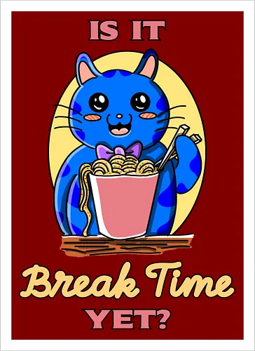 Pausenzeit – lustiger Kawaii-Humor über Arbeit und Job-Sarkasmus