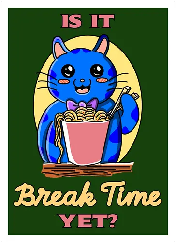 Pausenzeit – lustiger Kawaii-Humor über Arbeit und Job-Sarkasmus