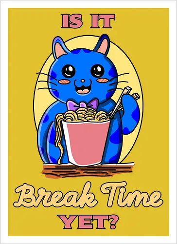 Pausenzeit – lustiger Kawaii-Humor über Arbeit und Job-Sarkasmus