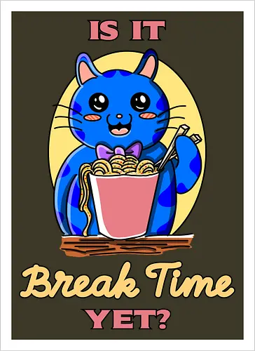 Pausenzeit – lustiger Kawaii-Humor über Arbeit und Job-Sarkasmus