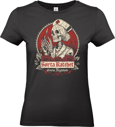 Ratchet Nightingale Skeleton Nurse - ratchet nurse, nightingale skeleton, halloween nurse, spooky nurse, creepy skeleton, funny nurse costume, gothic nurse, dark humor halloween, spooky season, skeleton nurse outfit, horror nurse, halloween aesthetic, nurse halloween party, edgy nurse design, creepy cute - Standard T-Shirt (Frauen)