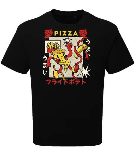 Pizza & Pommes – Japanische Retro Kawaii Food Art