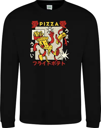 Pizza & Pommes – Japanische Retro Kawaii Food Art