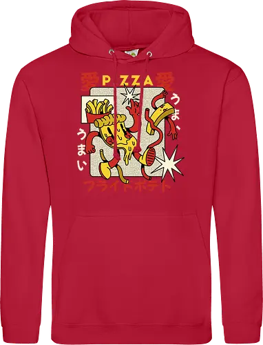 Pizza & Pommes – Japanische Retro Kawaii Food Art