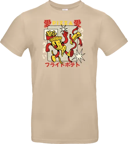 Pizza & Pommes – Japanische Retro Kawaii Food Art