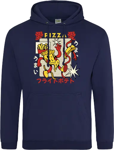 Pizza & Pommes – Japanische Retro Kawaii Food Art