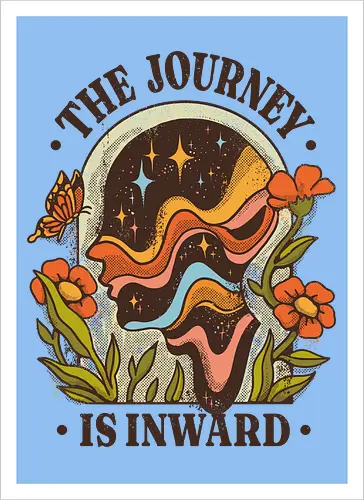 The Journey Is Inward – Vintage Inner Peace | Vintage Illustration zur Selbstfindung
