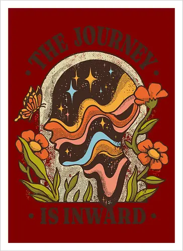 The Journey Is Inward – Vintage Inner Peace | Vintage Illustration zur Selbstfindung