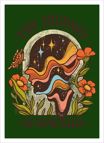 The Journey Is Inward – Vintage Inner Peace | Vintage Illustration zur Selbstfindung