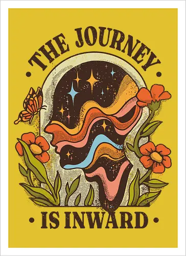 The Journey Is Inward – Vintage Inner Peace | Vintage Illustration zur Selbstfindung