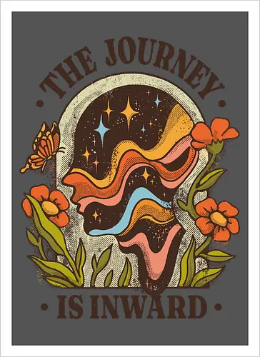 The Journey Is Inward – Vintage Inner Peace | Vintage Illustration zur Selbstfindung