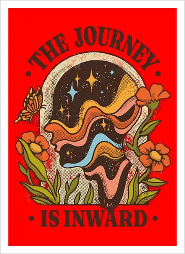 The Journey Is Inward – Vintage Inner Peace | Vintage Illustration zur Selbstfindung