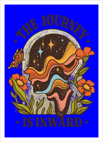 The Journey Is Inward – Vintage Inner Peace | Vintage Illustration zur Selbstfindung