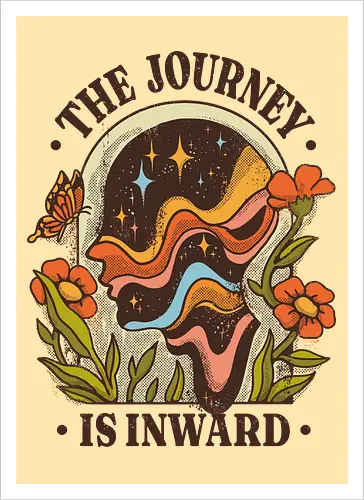 The Journey Is Inward – Vintage Inner Peace | Vintage Illustration zur Selbstfindung