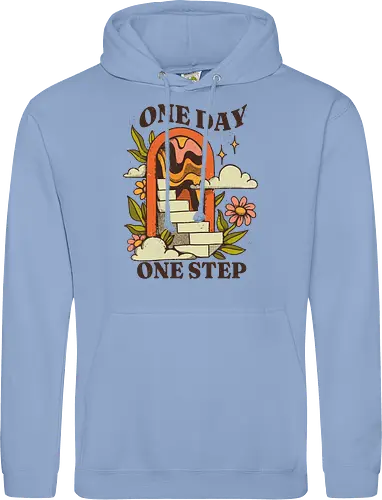 One Day One Step – Vintage Motivation Stairway Art