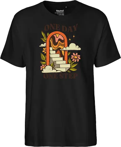 One Day One Step – Vintage Motivation Stairway Art