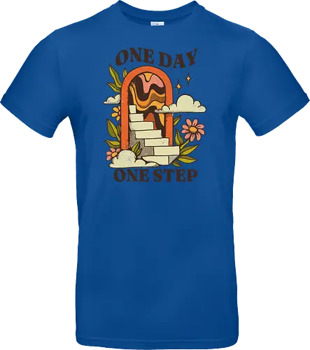 One Day One Step – Vintage Motivation Stairway Art