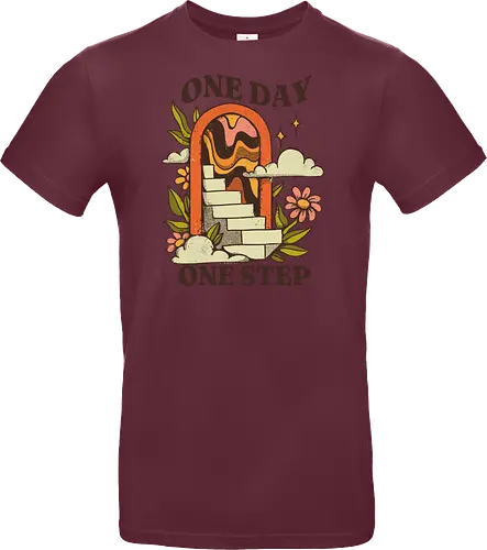 One Day One Step – Vintage Motivation Stairway Art