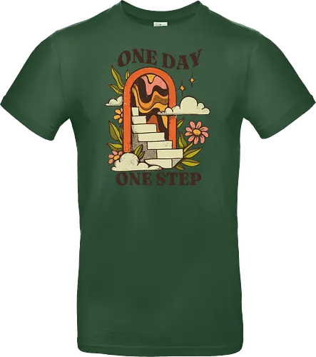 One Day One Step – Vintage Motivation Stairway Art