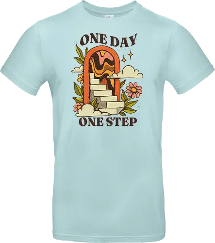 One Day One Step – Vintage Motivation Stairway Art