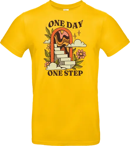One Day One Step – Vintage Motivation Stairway Art