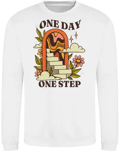 One Day One Step – Vintage Motivation Stairway Art