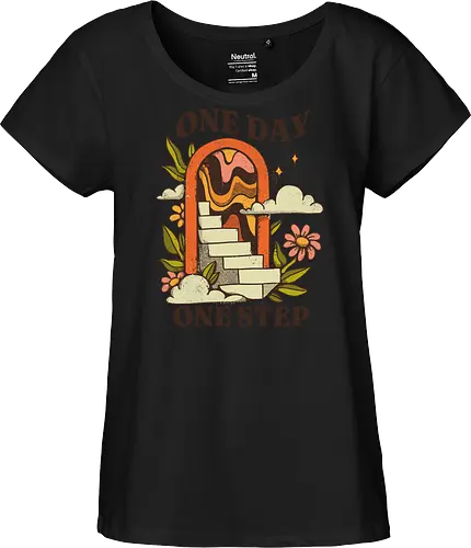 One Day One Step – Vintage Motivation Stairway Art