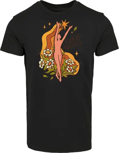 Live Brightly – Vintage Mental Health Floral Illustration | Vintage Illustration für mentale Gesundheit