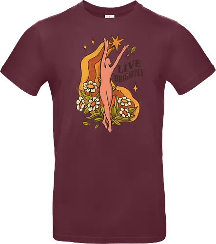 Live Brightly – Vintage Mental Health Floral Illustration | Vintage Illustration für mentale Gesundheit