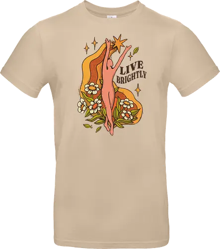 Live Brightly – Vintage Mental Health Floral Illustration | Vintage Illustration für mentale Gesundheit