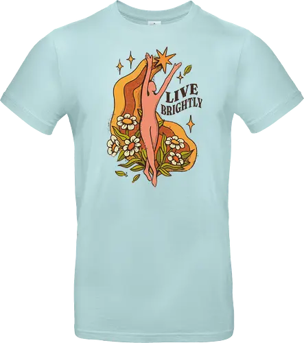 Live Brightly – Vintage Mental Health Floral Illustration | Vintage Illustration für mentale Gesundheit