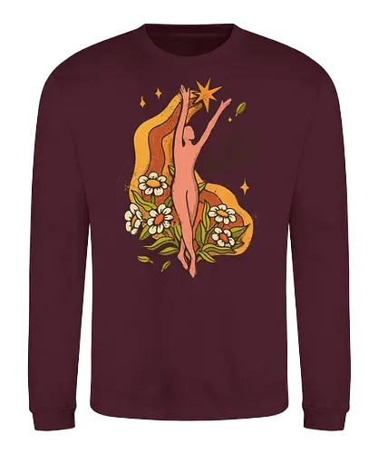 Live Brightly – Vintage Mental Health Floral Illustration | Vintage Illustration für mentale Gesundheit - live brightly, mental health art, positive mindset, vintage illustration, self growth art, motivational artwork, mindfulness design, retro floral art, inner peace illustration, uplifting quote art, wellness aesthetic, boho mental health, inspirational vintage, self care art, healing vibes - Sweatshirt