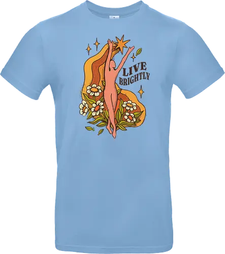 Live Brightly – Vintage Mental Health Floral Illustration | Vintage Illustration für mentale Gesundheit