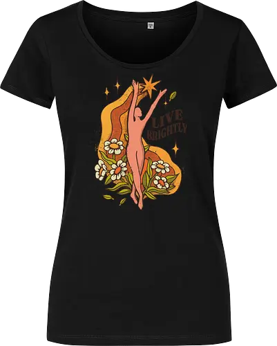 Live Brightly – Vintage Mental Health Floral Illustration | Vintage Illustration für mentale Gesundheit