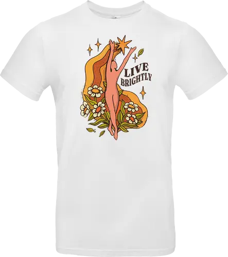 Live Brightly – Vintage Mental Health Floral Illustration | Vintage Illustration für mentale Gesundheit