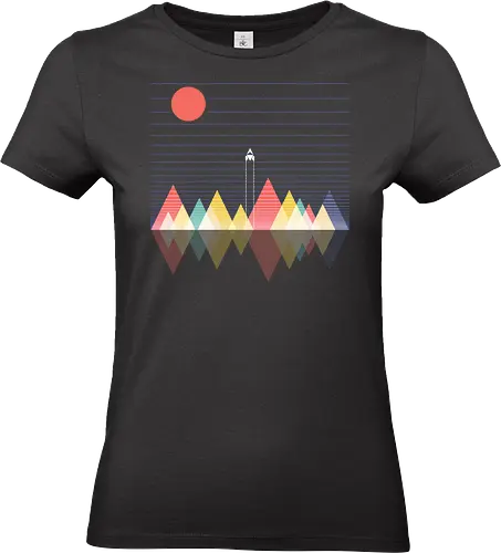 Beyond Space - space, rocket ship, space ship, mars, planets, solar system, minimal - Standard T-Shirt (Frauen)