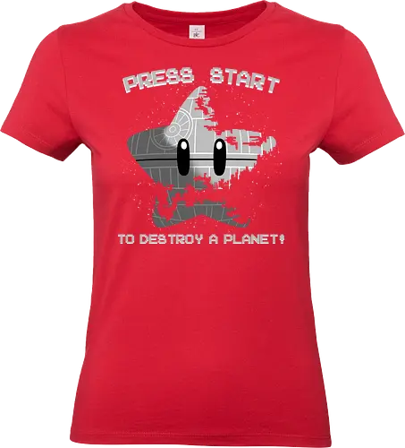 Press Start to Destroy - Mario, Super Star, Space Opera, moon - Standard T-Shirt (Frauen)