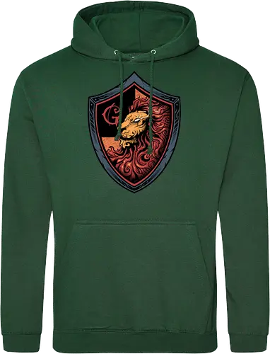 house of red mane - lion, magic, wizard, animal, myth, school, sport, game, rpg, fantasy, creature - Standard Hoodie