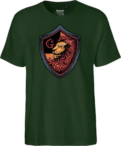 house of red mane - lion, magic, wizard, animal, myth, school, sport, game, rpg, fantasy, creature - Fairtrade T-Shirt