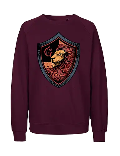 house of red mane - lion, magic, wizard, animal, myth, school, sport, game, rpg, fantasy, creature - Fairtrade Sweatshirt