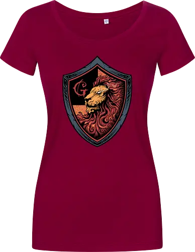 house of red mane - lion, magic, wizard, animal, myth, school, sport, game, rpg, fantasy, creature - Damen T-Shirt