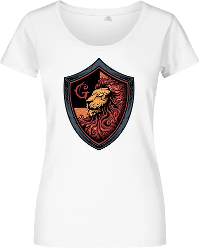 house of red mane - lion, magic, wizard, animal, myth, school, sport, game, rpg, fantasy, creature - Damen T-Shirt