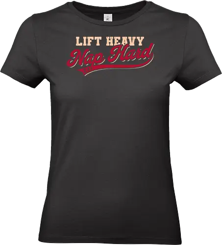Lift Heavy Nap Hard Vintage Gym Humor  - gym motivation, bodybuilder, bodybuilding, exercise, fitness, funny, gym, humor, joke, lazy, lifting, nap, powerlifting, weightlifting, workout - Standard T-Shirt (Frauen)