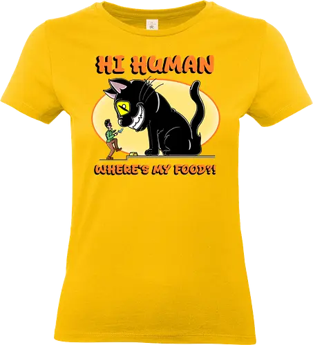 Lustiger Anime-Manga-Katzenbesitzer-Sarkasmus - anime, manga, katze, riesige katze, katzenbesitzer, katzenhumor, lustig, sarkasmus, niedlich, kawaii, cartoon katze, comic stil, futter, hunger, haustier, otaku, japanischer stil, witziges motiv, funny design, meme stil, popkultur, geschenkidee, trendig, tierillustration, humorvoll - Standard T-Shirt (Frauen)