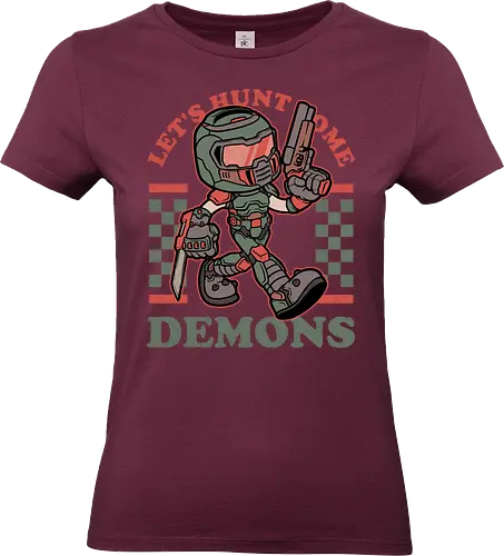 Game Mascot Slayer - Video Games, Video Game, Game, Games, Gamer, Mascot, Retro, Vintage, Retro Vintage, Retro Gamer, Retro Cartoon, Game Mascot, guy, Slayer, Knife, Sword, Gun, Demon, Demons, Fps Gaming, First-person Shooter, First Person Shooter, Science Fiction, Undead, Marine, Space, Horror - Standard T-Shirt (Frauen)