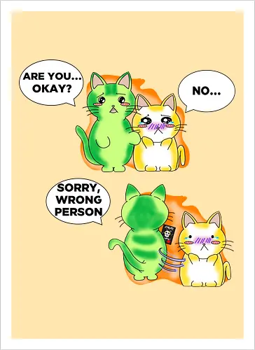 Kawaii-Sarkasmus Alles okay? Falsche Katze