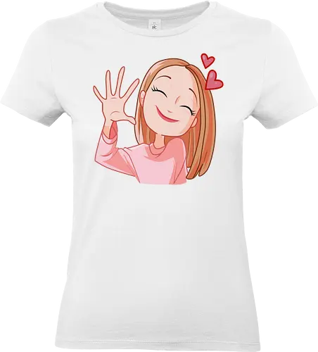 Verliebtes Mädchen - Liebe, Herz, Rosa, Glücklich, Küssen, Mädchen, Herzen, Fanart, Emotion, Gefühle, Umarmung, Romantik, Geliebte/r, Verliebt, Vorfreude - Standard T-Shirt (Frauen)