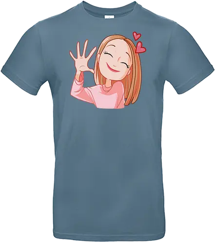 Verliebtes Mädchen - Liebe, Herz, Rosa, Glücklich, Küssen, Mädchen, Herzen, Fanart, Emotion, Gefühle, Umarmung, Romantik, Geliebte/r, Verliebt, Vorfreude - Standard T-Shirt