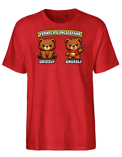 Grüßli - Simlow, Twitch, Streamer, Katze, Bär, Lustig - Fairtrade T-Shirt